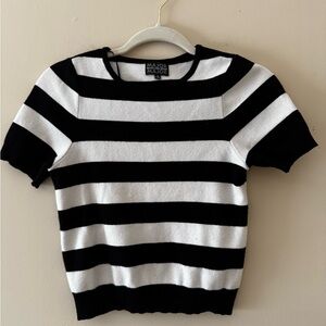 Striped Black and White Women's Top